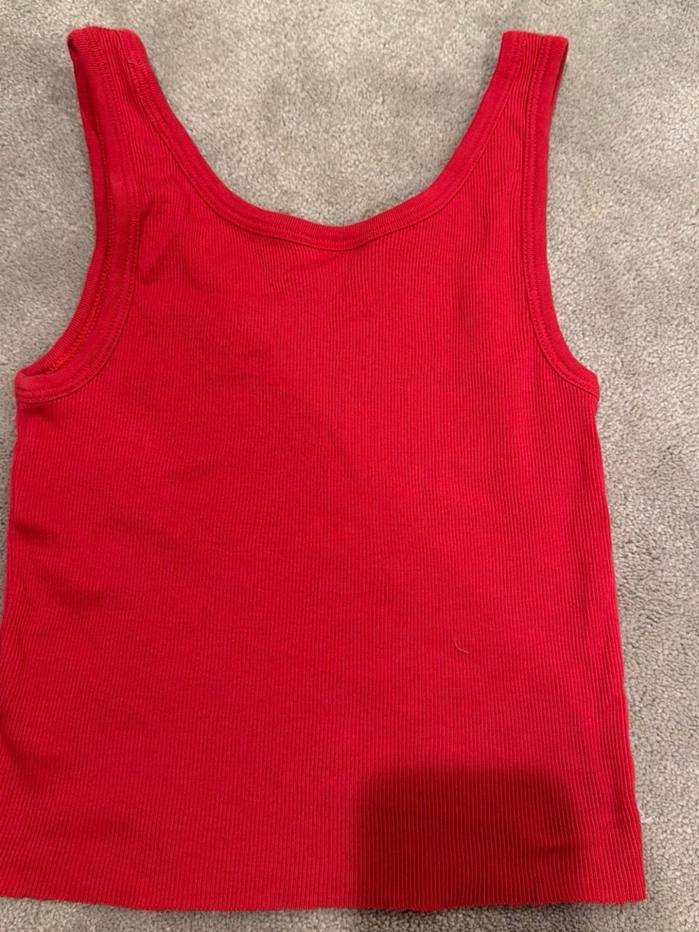 Sunday Best Red Ribbed Scoop Neck Tank - Picture 3 of 3